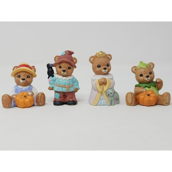 Vintage New Old Stock Homco‎ Bears Fall/Halloween 4 Piece Miniature Figurines - Picture 2 of 12
